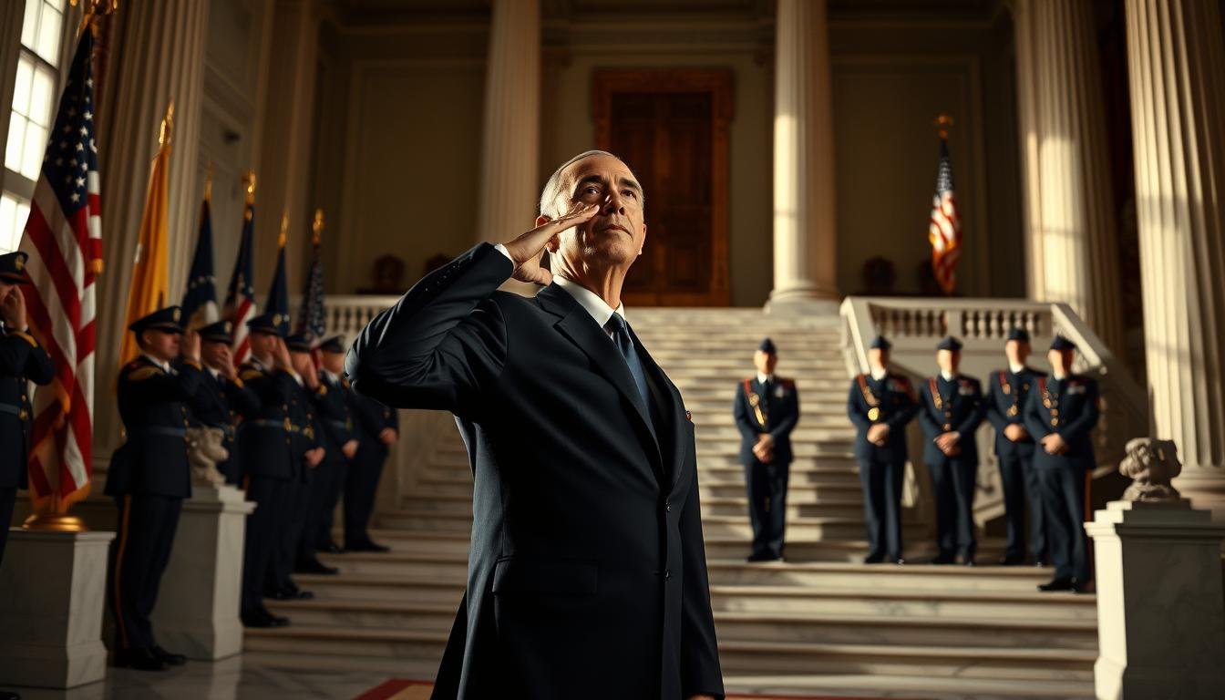 should the president salute during national anthem